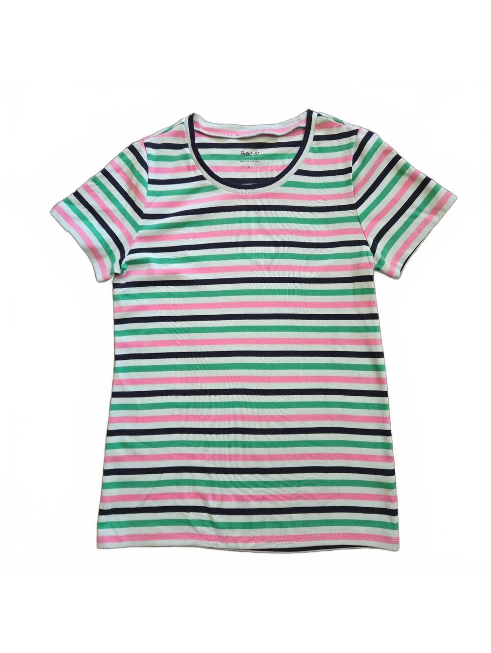 Perfect Fit Women's Striped Cotton T-Shirt Size L